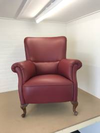 Fauteuil met leer na stoffering